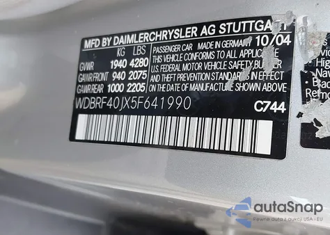 2005 Mercedes-Benz C 230 Kompressor Sport из США, поврежденный, VIN WDBRF40JX5F641990